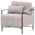 Accentfauteuil van metaal, kleur zwart en taupe