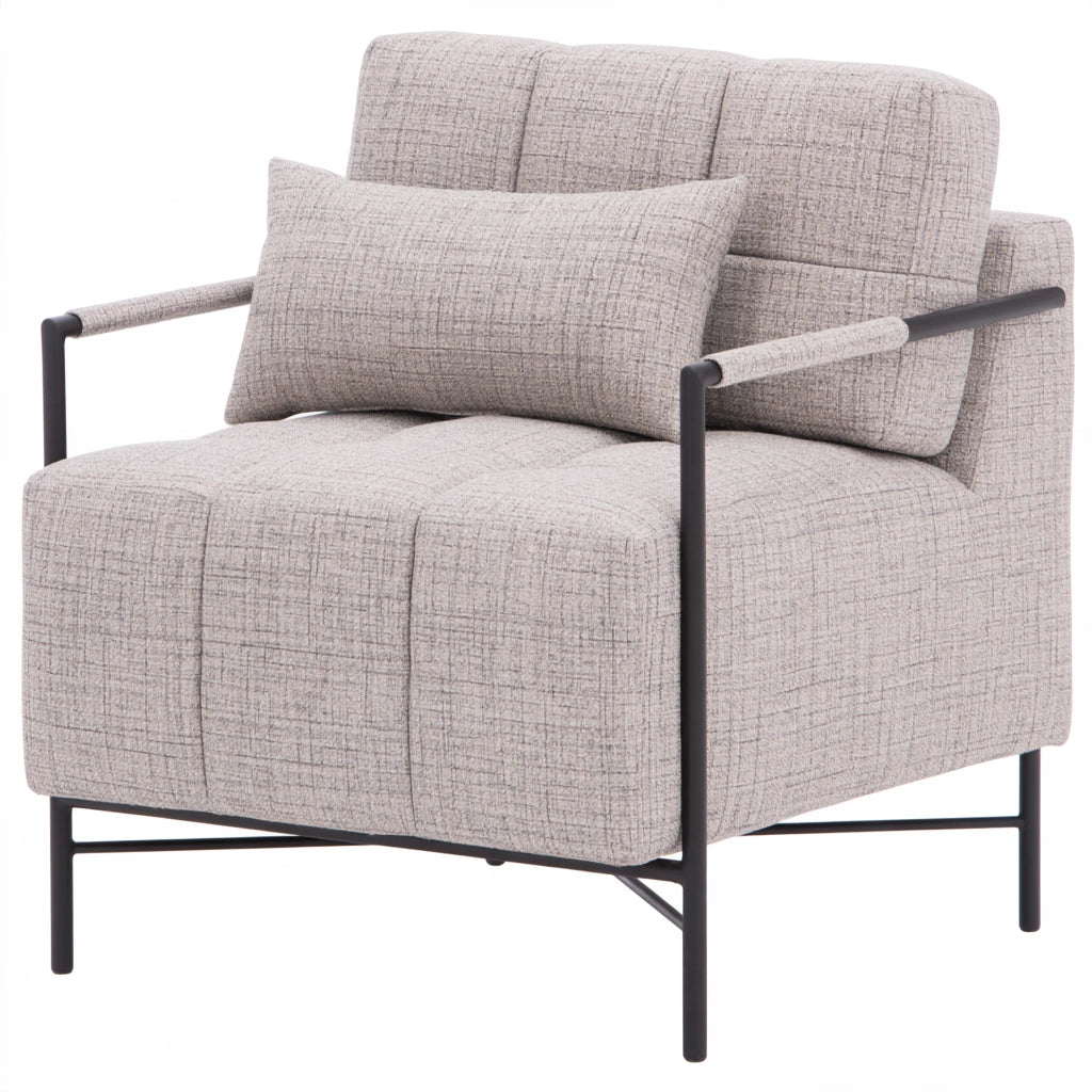 Accentfauteuil van metaal, kleur zwart en taupe