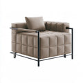 Accentfauteuil van metaal, kleur zwart en taupe