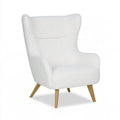 Accentfauteuil met stoffen bekleding, kleur wit