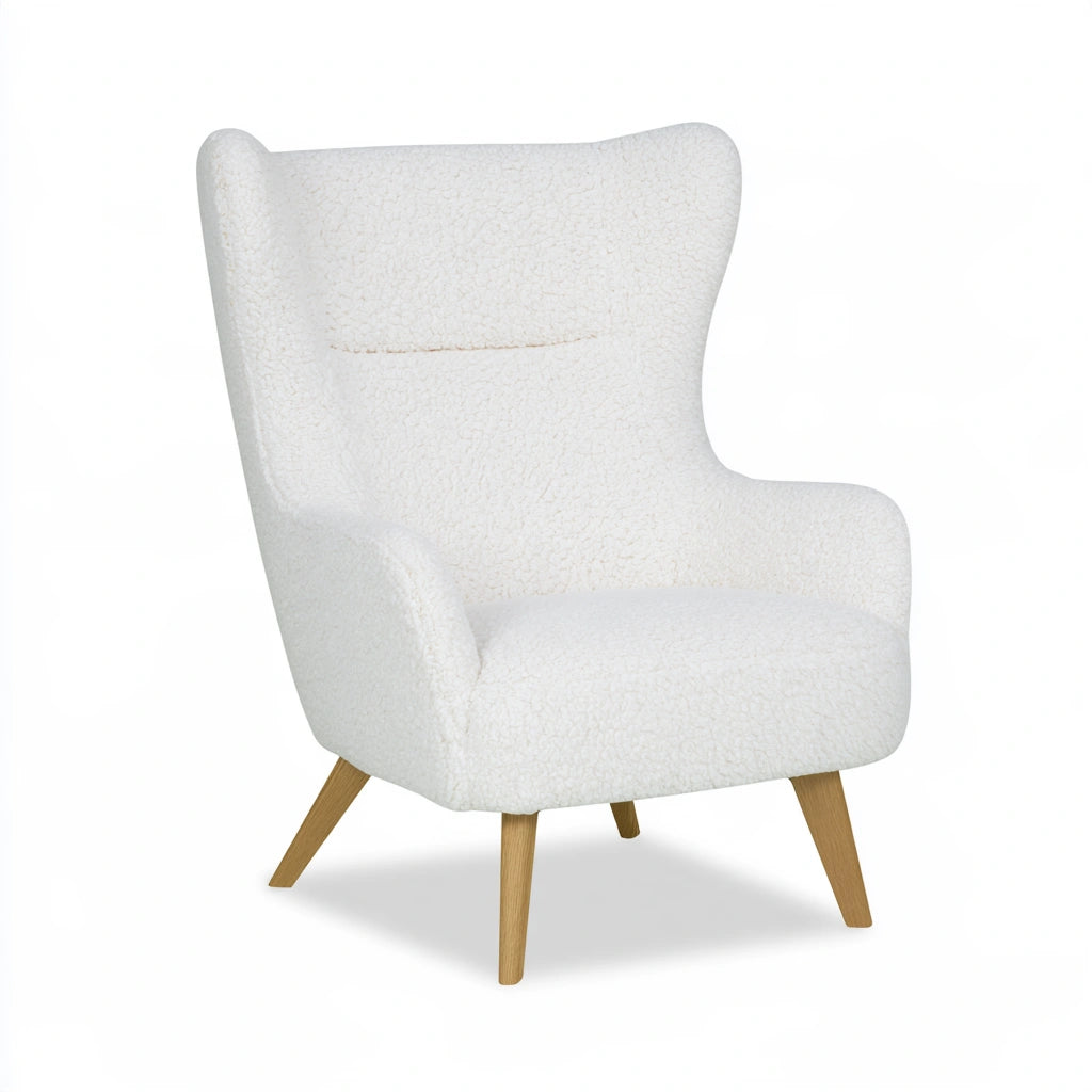 Accentfauteuil met stoffen bekleding, kleur wit