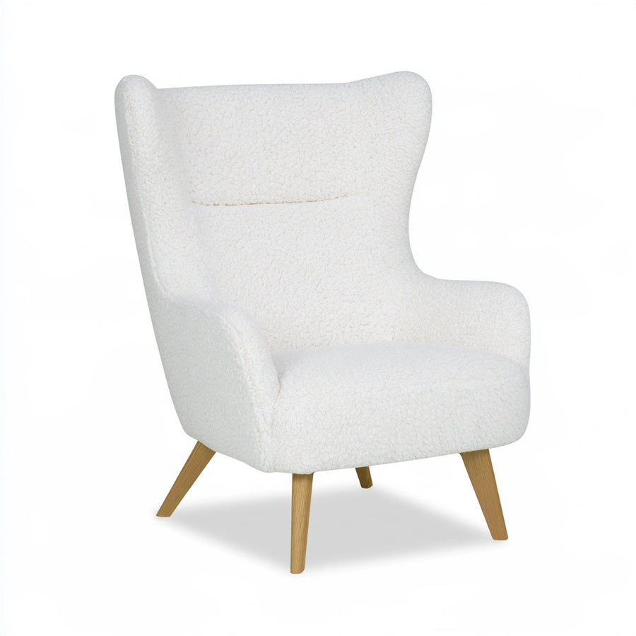 Accentfauteuil met stoffen bekleding, kleur wit