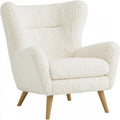 Accentfauteuil met stoffen bekleding, kleur wit